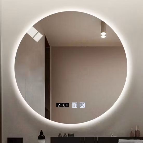 Specchio cosmetico decorativo moderno per bagno Specchio da parete con cornice in alluminio nero Mobili Espejo Specchio LED